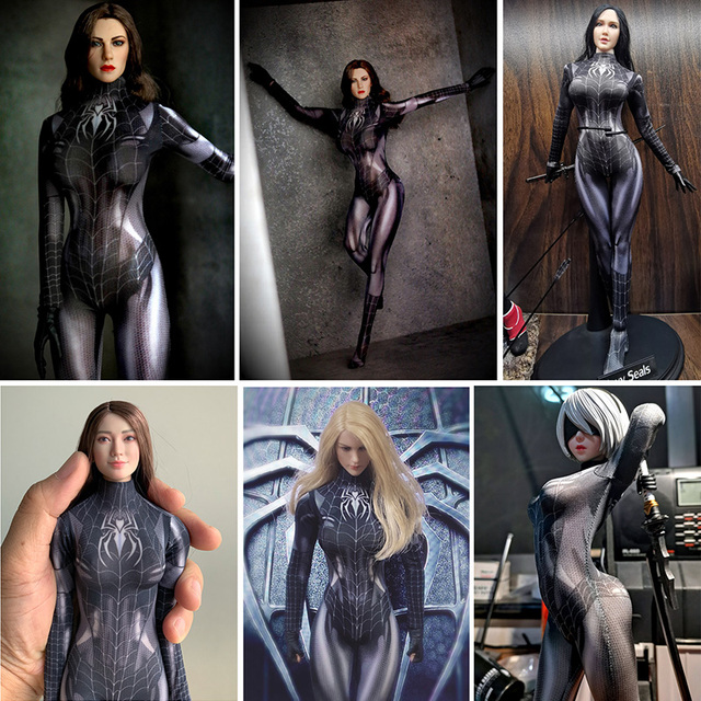 1/6 Figurka akcji Spider Woman z czarnymi rajstopami 3D - dla kolekcjonerów i fanów militarnej tematyki - Wianko - 1