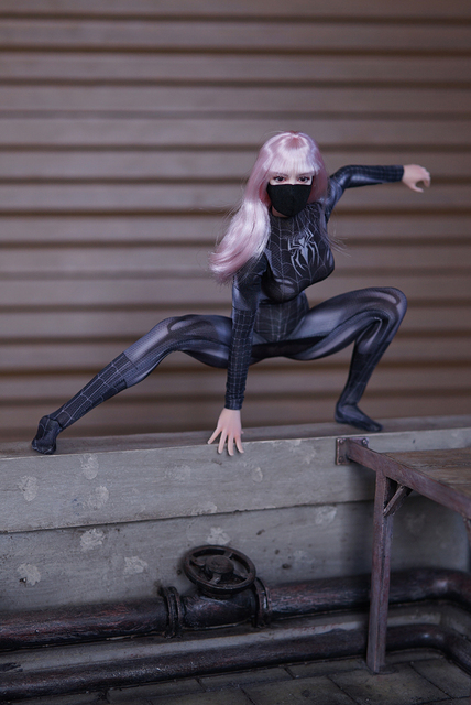 1/6 Figurka akcji Spider Woman z czarnymi rajstopami 3D - dla kolekcjonerów i fanów militarnej tematyki - Wianko - 13