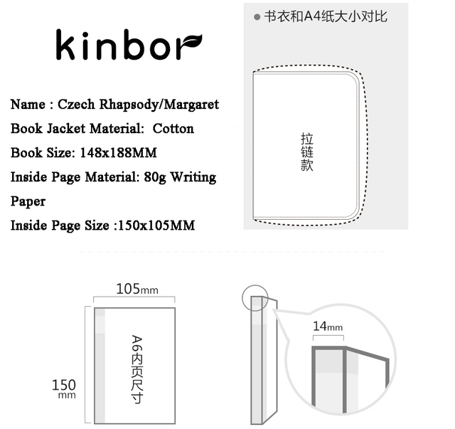 Planer Retro Kinbor wielofunkcyjny A6 Zipper HandAccount Notebook 2022 - samozasysający agenda, dziennik urzędowy - Wianko - 7