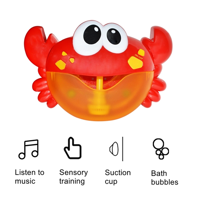 Zabawka kąpielowa dla dzieci - Wanienka z zabawnym krabem, muzyką i maszyną do baniek mydlanych - Wianko - 5