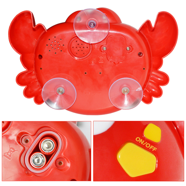 Zabawka kąpielowa dla dzieci - Wanienka z zabawnym krabem, muzyką i maszyną do baniek mydlanych - Wianko - 10