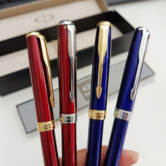 Metalowy długopis kulkowy Parker, niebieski atrament, biznesowy klasyczny design, podpis biurowy, 2 szt. wkłady - Wianko - 3