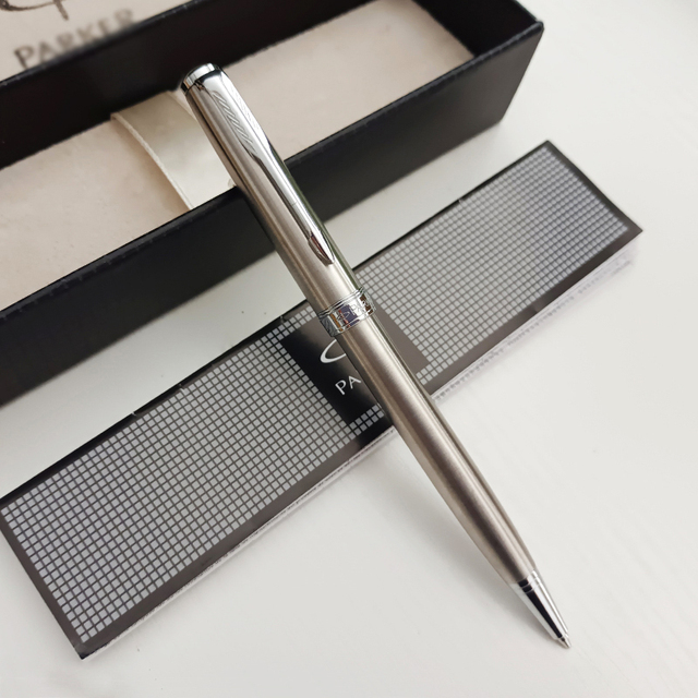 Metalowy długopis kulkowy Parker, niebieski atrament, biznesowy klasyczny design, podpis biurowy, 2 szt. wkłady - Wianko - 5