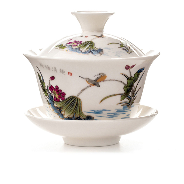 Czarka do herbaty Chiński styl pałacowy Gaiwan z pęknięciami, ceramiczne naczynie na herbatę - Wianko - 3