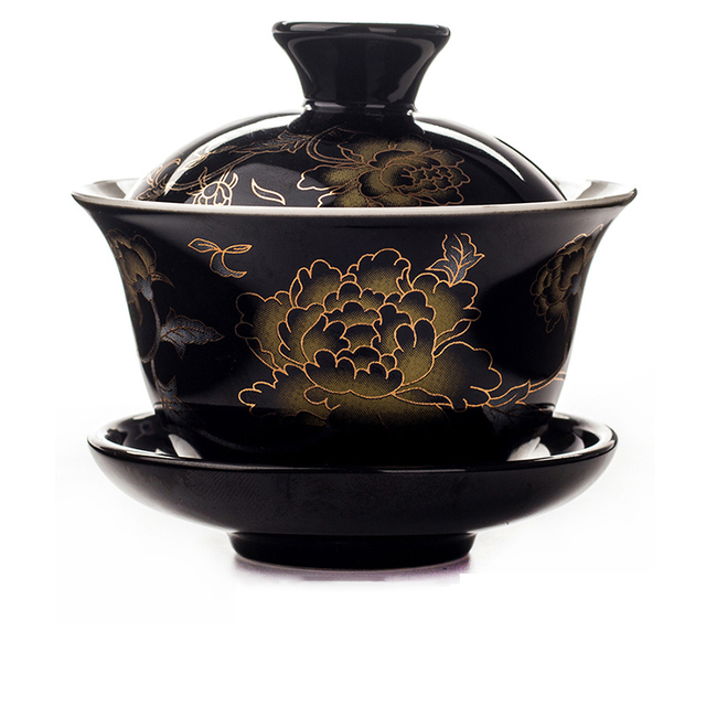 Czarka do herbaty Chiński styl pałacowy Gaiwan z pęknięciami, ceramiczne naczynie na herbatę - Wianko - 11