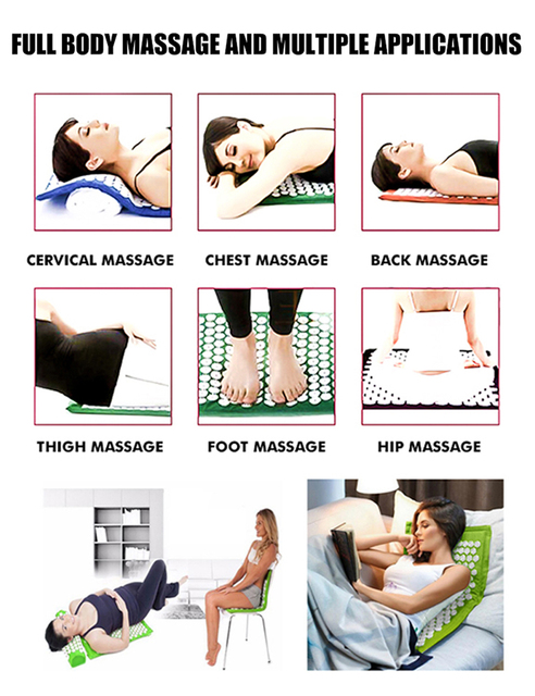 Mata do jogi z poduszką akupresura - łagodzi stres, redukuje ból szyi i pleców, relaksuje i rozluźnia ciało - Wianko - 19
