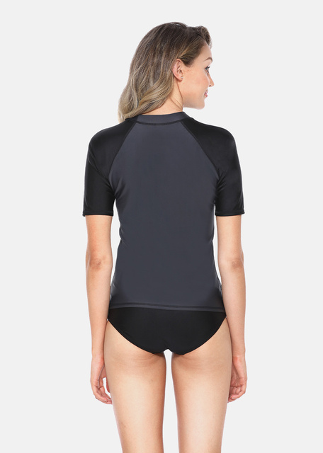 Attraco Rashguard - obcisły strój kąpielowy damski z krótkim rękawem i ochroną UV UPF50+ - Wianko - 3