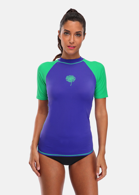 Attraco Rashguard - obcisły strój kąpielowy damski z krótkim rękawem i ochroną UV UPF50+ - Wianko - 10