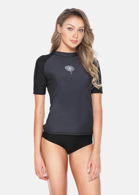 Attraco Rashguard - obcisły strój kąpielowy damski z krótkim rękawem i ochroną UV UPF50+ - Wianko - 2