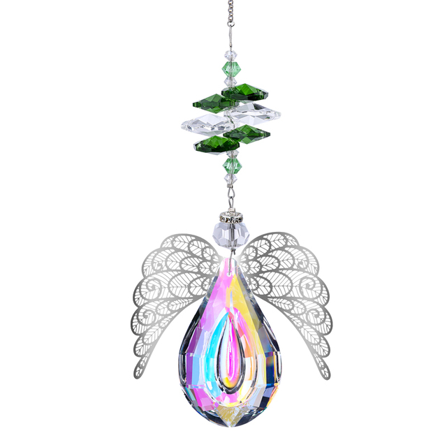 Hanging H&D Chakra Angel Guardian Suncatcher Rainbow Crystal Pendant for Garden Window Decoration (AB Color) - Wianko - 3