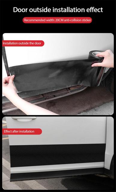 Samoprzylepna taśma ochronna do progu drzwi samochodowych - dekoracyjna i odporne na zadrapania, z włóknem węglowym - Wianko - 14