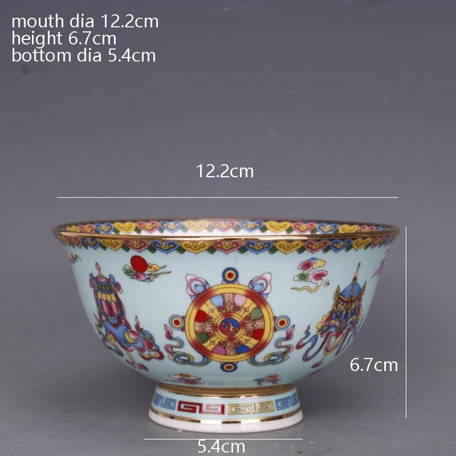 Antyczna miska porcelanowa Qing Qianlong, zdobiona pastelowym złotem - wyposażenie domu, elementy porcelanowe - Wianko - 1