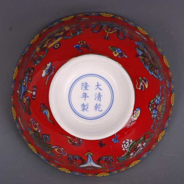 Antyczna miska porcelanowa Qing Qianlong, zdobiona pastelowym złotem - wyposażenie domu, elementy porcelanowe - Wianko - 11