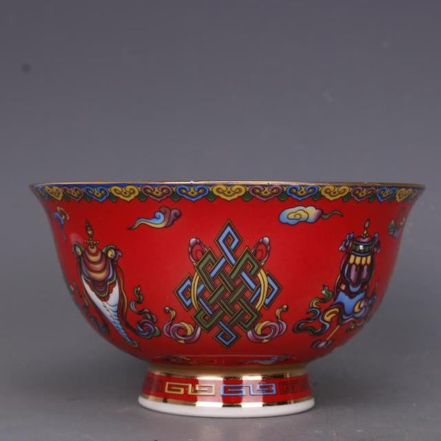 Antyczna miska porcelanowa Qing Qianlong, zdobiona pastelowym złotem - wyposażenie domu, elementy porcelanowe - Wianko - 8