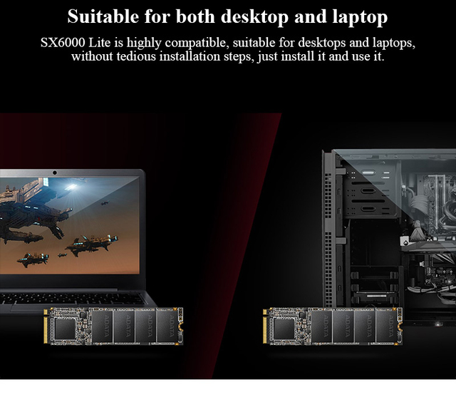 ADATA SSD XPG SX6000 Lite - wewnętrzny dysk twardy NVME 1.3, PCIe Gen3x4 M.2 2280, pojemność: 256GB, 512GB, 1TB - Wianko - 6
