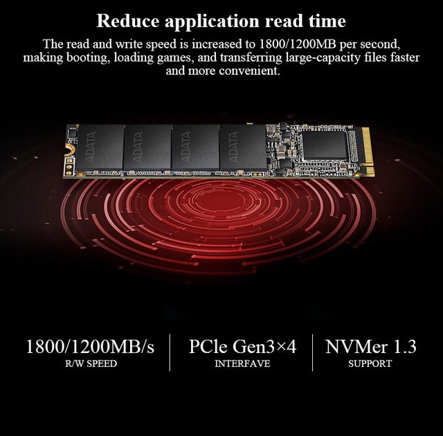 ADATA SSD XPG SX6000 Lite - wewnętrzny dysk twardy NVME 1.3, PCIe Gen3x4 M.2 2280, pojemność: 256GB, 512GB, 1TB - Wianko - 3
