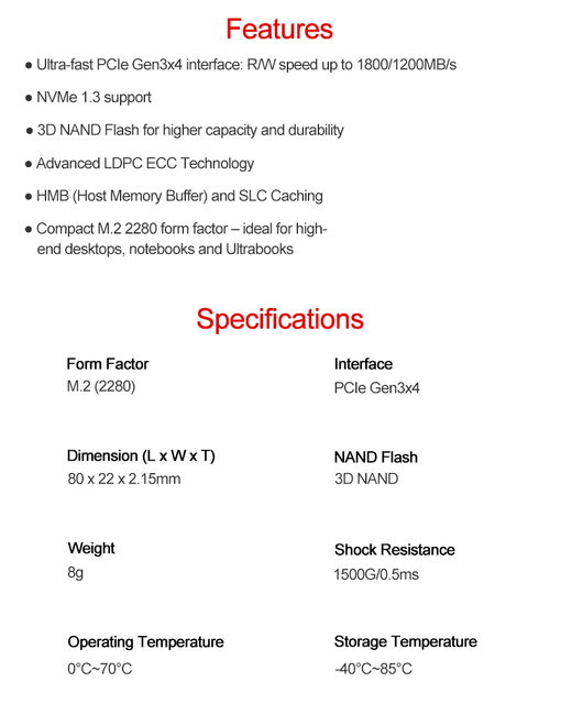 ADATA SSD XPG SX6000 Lite - wewnętrzny dysk twardy NVME 1.3, PCIe Gen3x4 M.2 2280, pojemność: 256GB, 512GB, 1TB - Wianko - 7