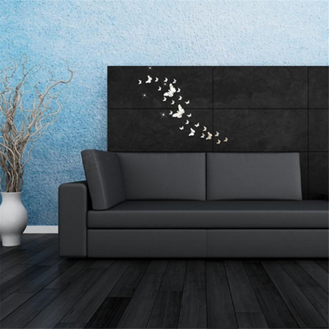 12 sztuk kreatywnych srebrnych naklejek 3D motyl do dekoracji ścian - DIY Salon Naklejka - Wianko - 2