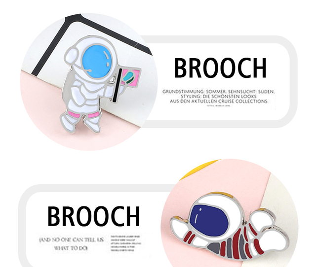 Broszka Cartoon Astronauta dla Dzieci - Kolorowe Kosmonauty na Spinkach do Dżinsów - Nowa Biżuteria do Dekoracji Torby i Inne - Wianko - 14