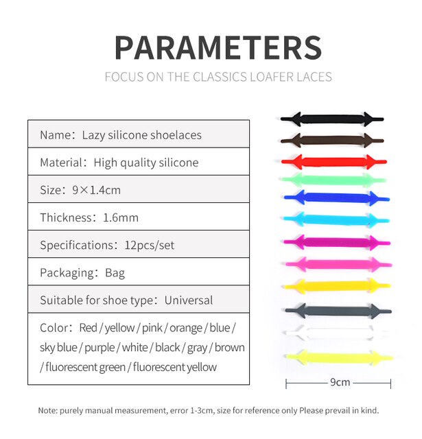 Partia 12 sztuk sznurowadeł elastycznych silikonowych tego samego rozmiaru, bez krawatów, dla mężczyzn i kobiet - Wianko - 7