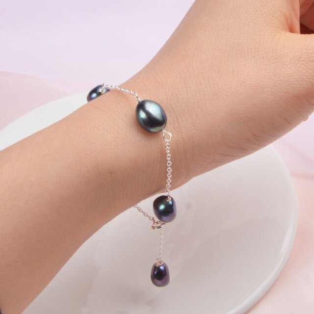 ASHIQI Natural Baroque Pearl - oryginalna bransoletka z srebra 925 dla kobiet, biżuteria z prawdziwymi słodkowodnymi perłami o średnicy 8-9mm - Wianko - 13