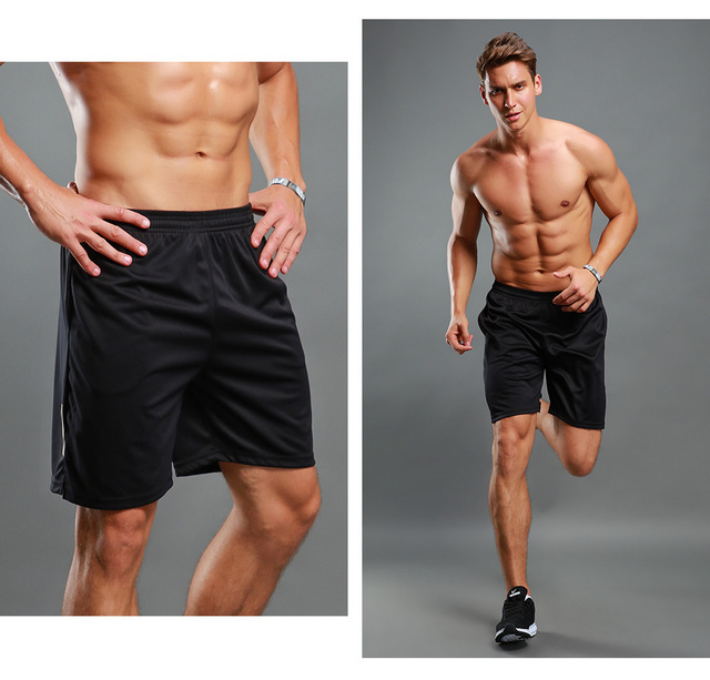 Męskie spodnie do biegania - oddychające, krótkie, czarne, 100% poliester - Wianko - 5