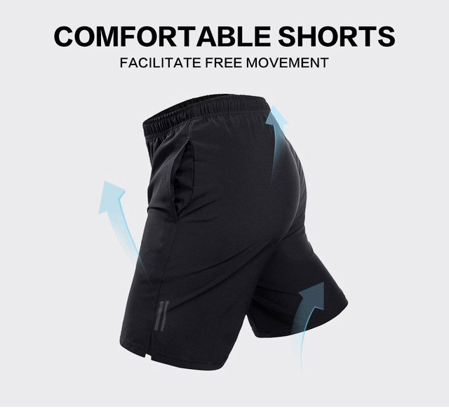 Męskie spodnie do biegania - oddychające, krótkie, czarne, 100% poliester - Wianko - 3