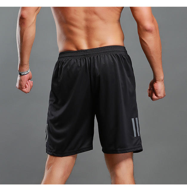 Męskie spodnie do biegania - oddychające, krótkie, czarne, 100% poliester - Wianko - 6