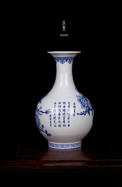 Ceramiczny wazon na kwiaty z Chin Jingdezhen w stylu piwonia - dekoracyjne błękitno-białe ozdoby porcelanowe dla salonu - Wianko - 10