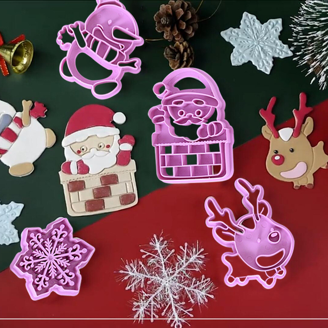 Forma do ciastek 3D Boże Narodzenie – Santa, Snowman, łańcuch, DIY - Wianko - 17