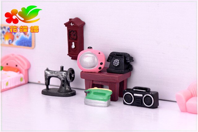 Podkładka TV radio kamera z zegarem wentylator ryżowar telefon mix rozmiar - 5 sztuk/partia żywicy solidnej, symulacja, home dekoracja ogrodowa - Wianko - 6