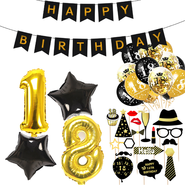 Zestaw 21 sztuk szczęśliwych balonów na przyjęcie urodzinowe dla dorosłych - Wianko - 3
