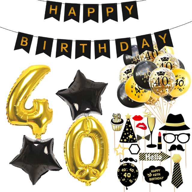 Zestaw 21 sztuk szczęśliwych balonów na przyjęcie urodzinowe dla dorosłych - Wianko - 1
