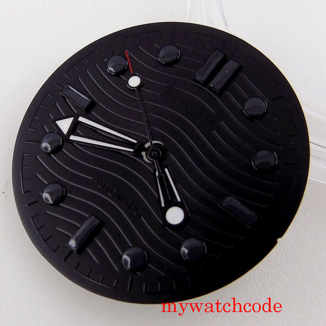 Czarne sterylne tarcza do zegarka wysokiej jakości 31mm z ruchem NH35 MIYOTA 8215 821A - Wianko - 1