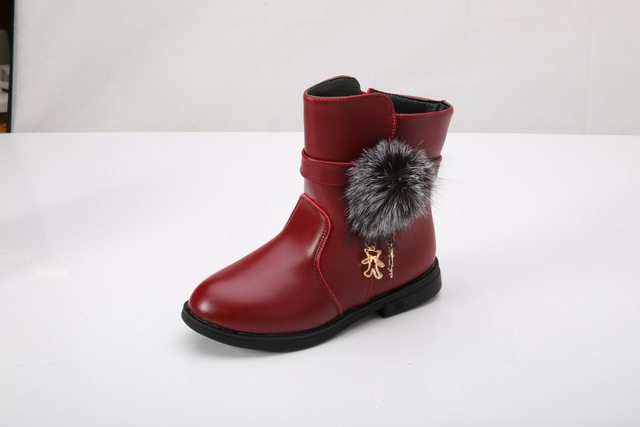 Nowość: Dziewczęce krótkie buty zimowe 2021, z bawełnianą wyściółką, ozdobione piłkami pluszowymi - Wianko - 20