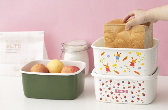 Oryginalne pudełko do przechowywania żywności z emaliowaną powłoką, idealne do lunchu, piekarnika i lodówki - prostokątna miseczka spożywcza - Wianko - 8