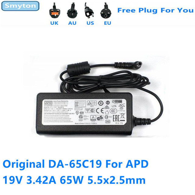 Ładowarka sieciowa do zasilacza monitora APD DA-65C19 19V 3,42A 65W 5.5x2.5mm - Oryginalny adapter sieciowy do laptopa - Wianko - 1