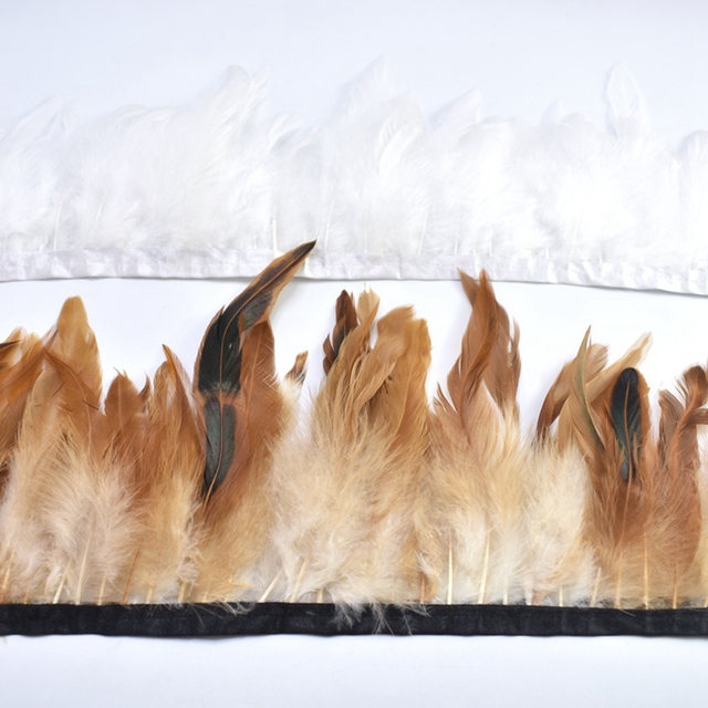 Naturalne pióra koguta, 2 metry, DIY Party Feather, szycie odzieży, pióropusz, wykończenie z frędzlami, rzemiosła, dekoracje ślubne, 13-18 cm - Wianko - 10