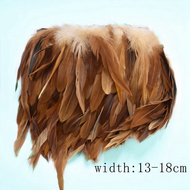 Naturalne pióra koguta, 2 metry, DIY Party Feather, szycie odzieży, pióropusz, wykończenie z frędzlami, rzemiosła, dekoracje ślubne, 13-18 cm - Wianko - 9