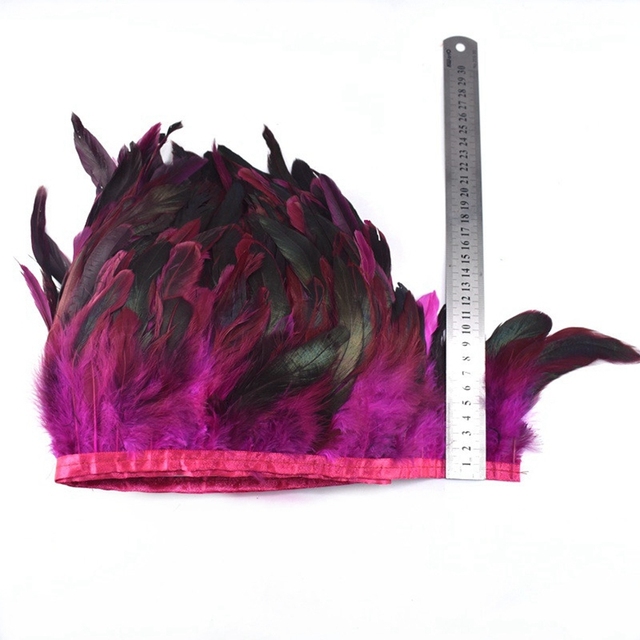 Naturalne pióra koguta, 2 metry, DIY Party Feather, szycie odzieży, pióropusz, wykończenie z frędzlami, rzemiosła, dekoracje ślubne, 13-18 cm - Wianko - 14