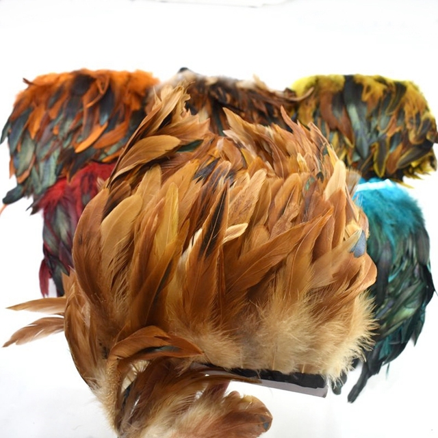 Naturalne pióra koguta, 2 metry, DIY Party Feather, szycie odzieży, pióropusz, wykończenie z frędzlami, rzemiosła, dekoracje ślubne, 13-18 cm - Wianko - 7