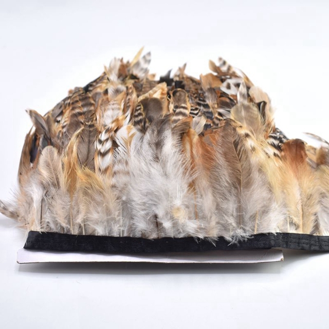 Naturalne pióra koguta, 2 metry, DIY Party Feather, szycie odzieży, pióropusz, wykończenie z frędzlami, rzemiosła, dekoracje ślubne, 13-18 cm - Wianko - 5