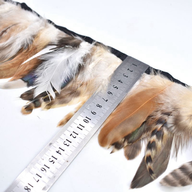 Naturalne pióra koguta, 2 metry, DIY Party Feather, szycie odzieży, pióropusz, wykończenie z frędzlami, rzemiosła, dekoracje ślubne, 13-18 cm - Wianko - 6