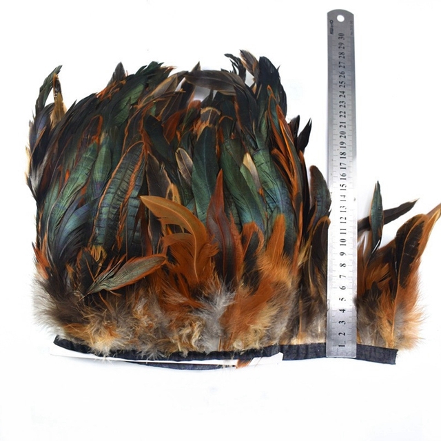 Naturalne pióra koguta, 2 metry, DIY Party Feather, szycie odzieży, pióropusz, wykończenie z frędzlami, rzemiosła, dekoracje ślubne, 13-18 cm - Wianko - 11