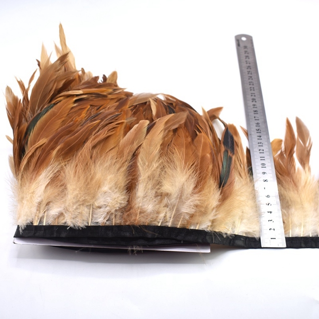 Naturalne pióra koguta, 2 metry, DIY Party Feather, szycie odzieży, pióropusz, wykończenie z frędzlami, rzemiosła, dekoracje ślubne, 13-18 cm - Wianko - 8