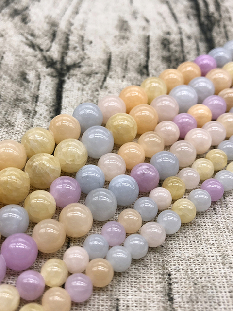 Naturalny jasno kolorowy kamień Jades - 6 8 10MM - okrągłe luźne koraliki do tworzenia biżuterii - 15 cali - hurtownia - Wianko - 1