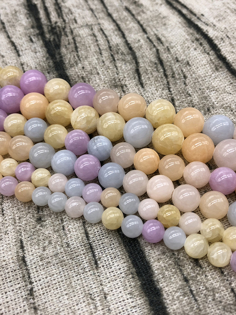 Naturalny jasno kolorowy kamień Jades - 6 8 10MM - okrągłe luźne koraliki do tworzenia biżuterii - 15 cali - hurtownia - Wianko - 2