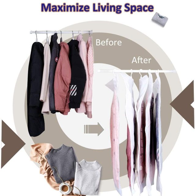 Próżniowe wiszące torebki do przechowywania organizator szafy - oszczędność miejsca na pościel, poduszki, koce i ubrania, odporność na kurz - Wianko - 2