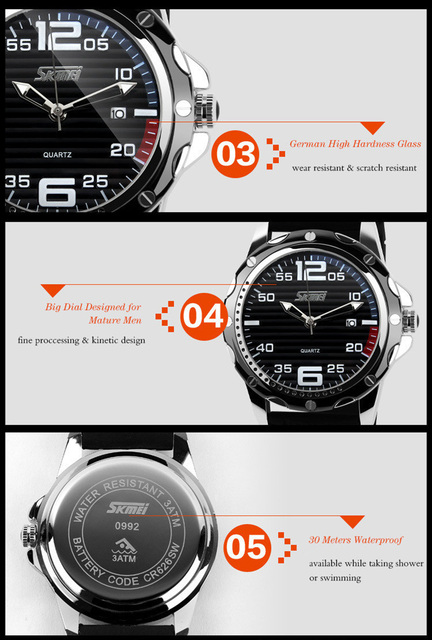 Zegarek męski z kalendarzem i zwykłym wyglądem, wodoodporny do 30M, idealny do biznesu i sportu - Wianko - 6