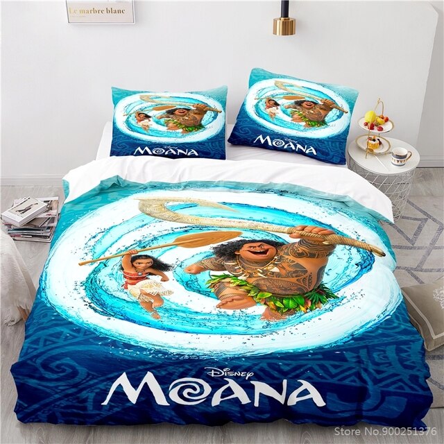Zestaw pościeli Disney Cartoon Moana Maui Queen King Size z poszewkami na poduszki, pokrowcem na pierzynę i kapa na kołdrę - Wianko - 14